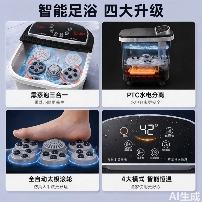 電気フットバスバケツ、恒温加熱マッサージスパ浴槽、家庭用イン - Spa & Wellness Retreat のレビューと価格